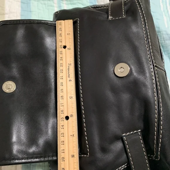 Michael Kors❤️🎁classic📌rare beautiful vintage📌Black Leather satchel - Picture 14 of 16